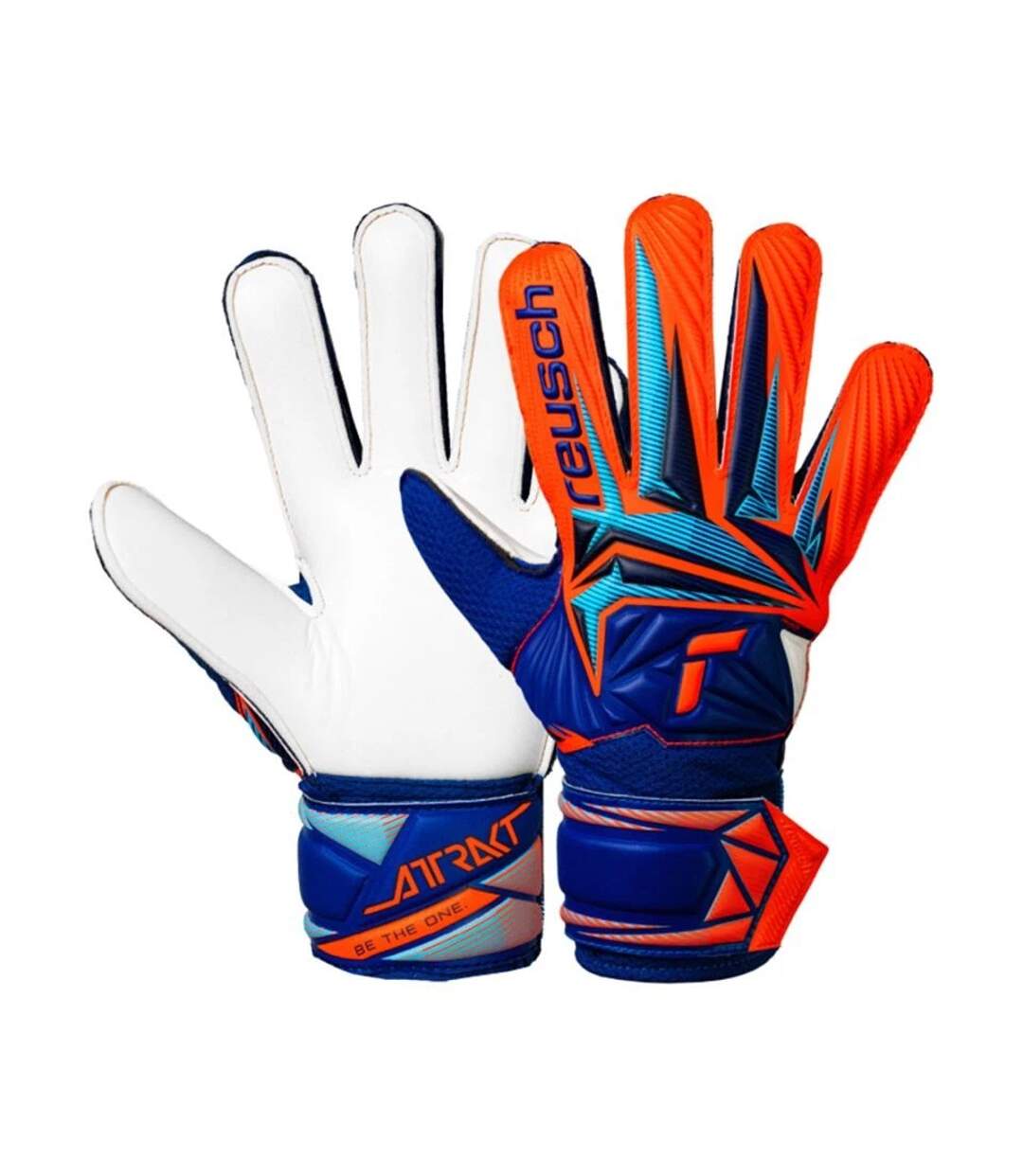 Gants De Gardien De But Attrakt Solid Enfant Bleu Orange Reusch-3