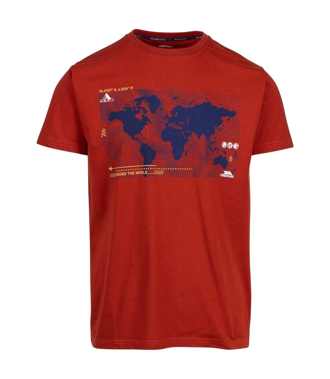 Mens Chera Topographic Crew Neck T-shirt Salsa Trespass-1