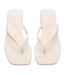 Womens/ladies Caribbean Leather T-bar Flip Flops White Steve Madden-3