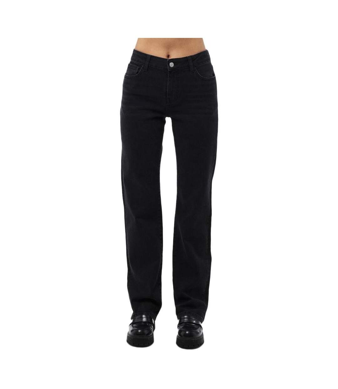 Jean droit noir femme pieces kelly-1