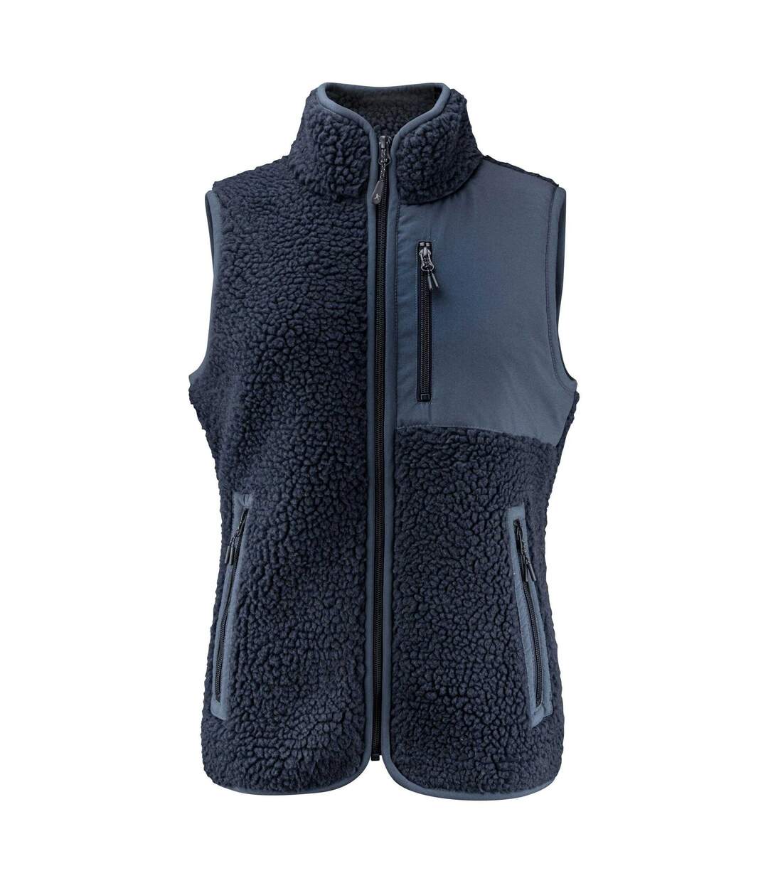 Womens/ladies Kingsley Sherpa Fleece Gilet Navy James Harvest-1