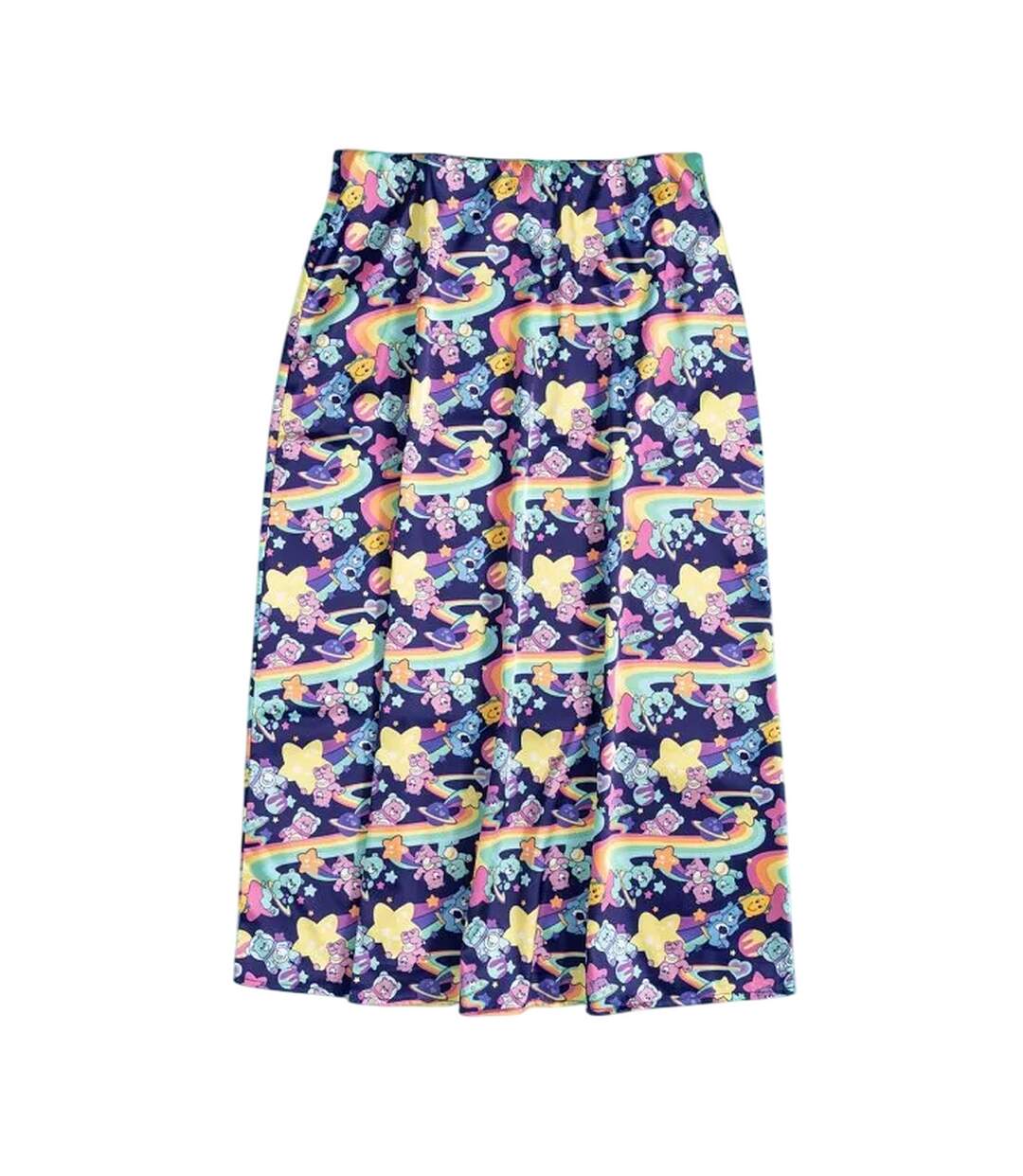 Womens/ladies Galaxy Satin Skirt Purple Care Bears-2