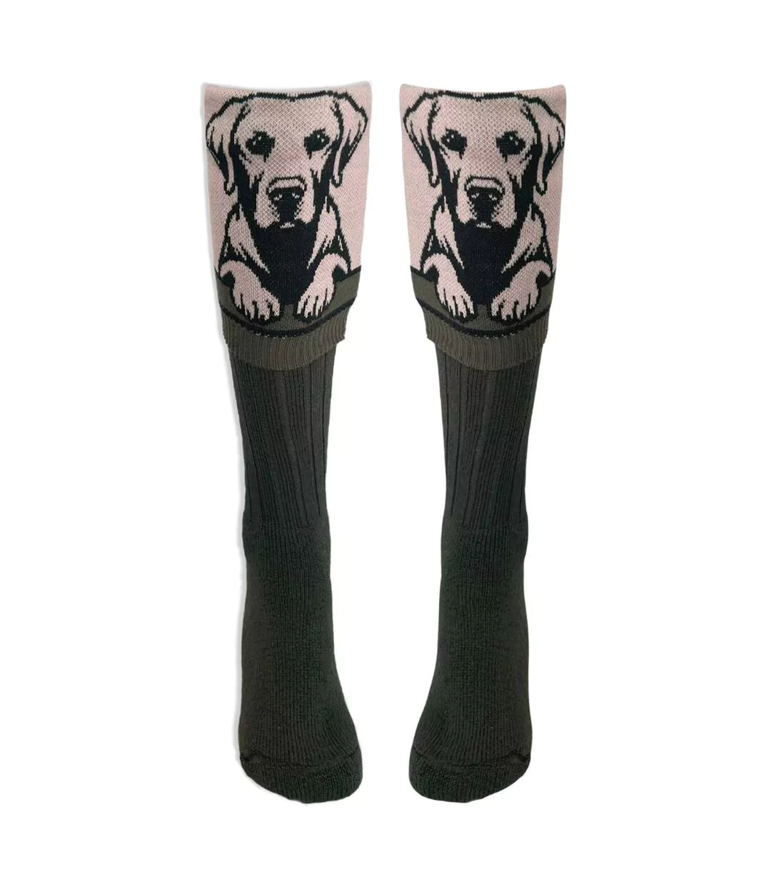Chaussettes Pour Bottes Style Labrador Adulte Olive Noire Waring Brooke-1