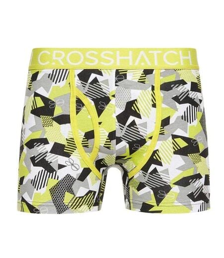 Boxers Crystaline Homme Jaune Noir Blanc Crosshatch