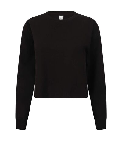 Skinni Fit Womens/Ladies Cropped Slounge Sweatshirt (Black)
