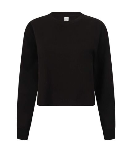 Skinni Fit Womens/Ladies Cropped Slounge Sweatshirt (Black)