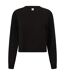 Skinni Fit Womens/Ladies Cropped Slounge Sweatshirt (Black) - UTPC3561