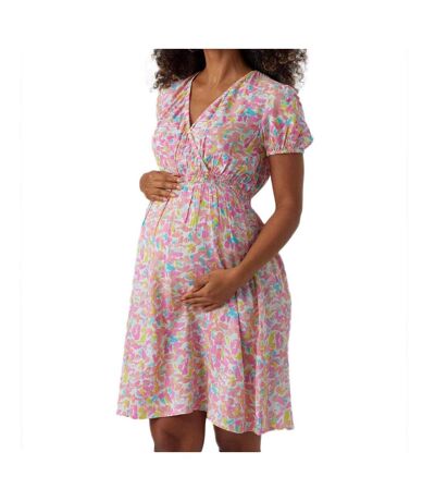 Robe courte de grossesse rose femme mamalicious 20018167 - m