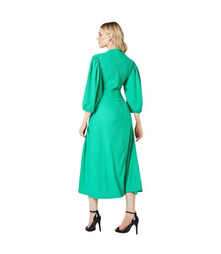 Womens/ladies ruched jersey textured midi dress green Principles