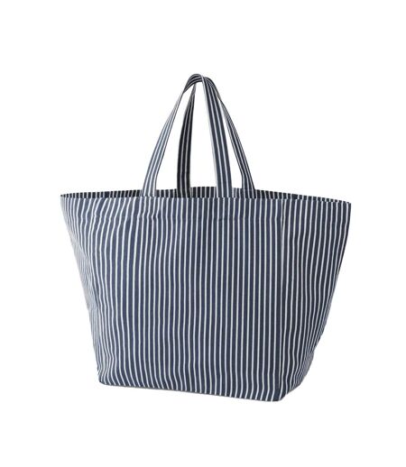 Striped Oversized Tote Bag One Size Navy Westford Mill