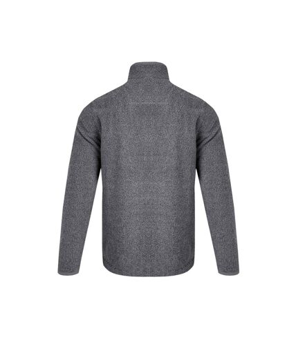 Mens errill textured eco friendly quarter zip fleece top frost grey Weird Fish