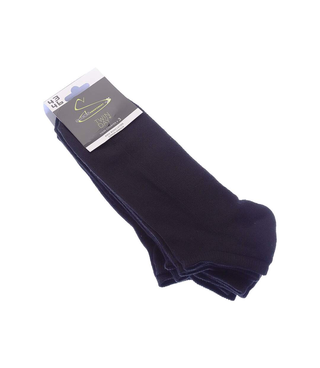 Chaussette Mini-chaussettes - Lot de 3 - Semelle bouclette - Multisport - Coton - Noir - Socks equipment