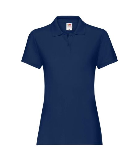Fruit Of The Loom Ladies Lady-Fit Premium Short Sleeve Polo Shirt (Navy)
