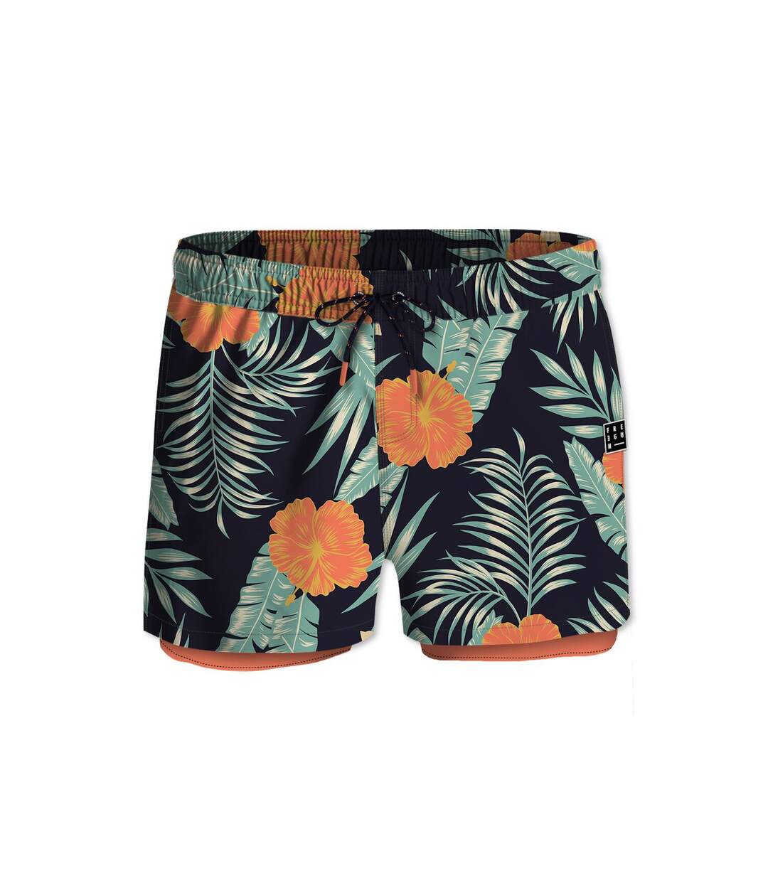 Short de bain avec moulant long dessous Hibiscus Freegun-1