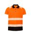 Polo Haute Visibilité Adulte Orange Fluo Noir Result Genuine Recycled-1