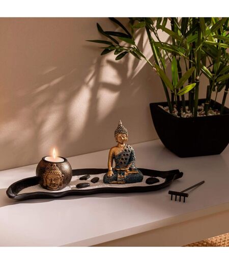 Jardin Zen Déco Shamy 37cm Bleu