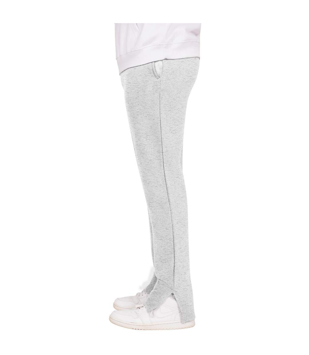 Mens Blended Core Split Hem Tall Jogging Bottoms Heather Grey Casual Classics-3