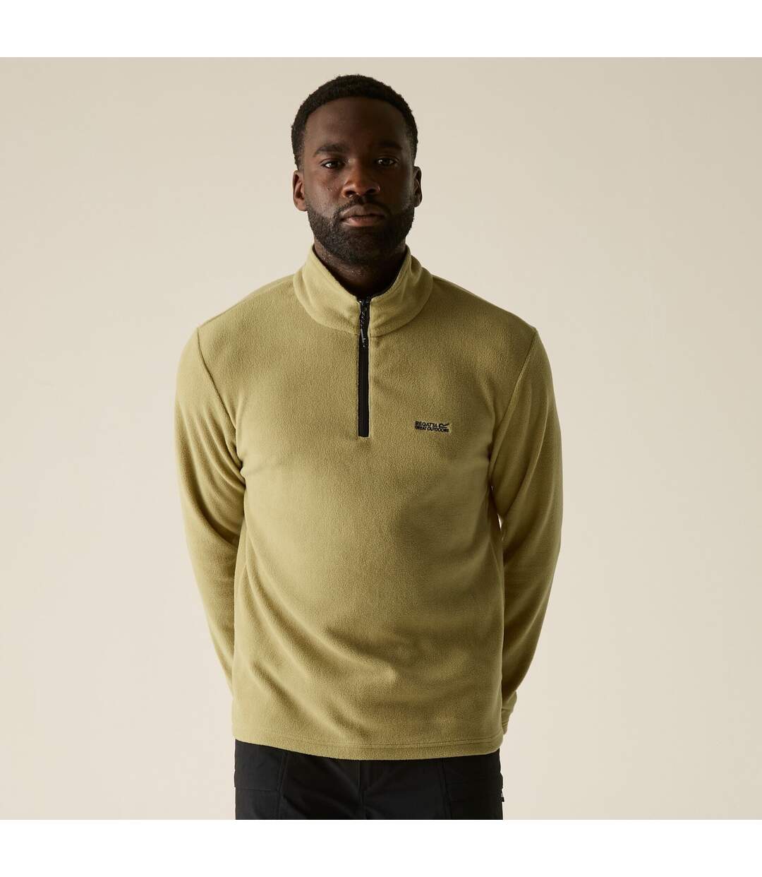 Great Outdoors Mens Thompson Half Zip Fleece Top Desert Beige Regatta-1
