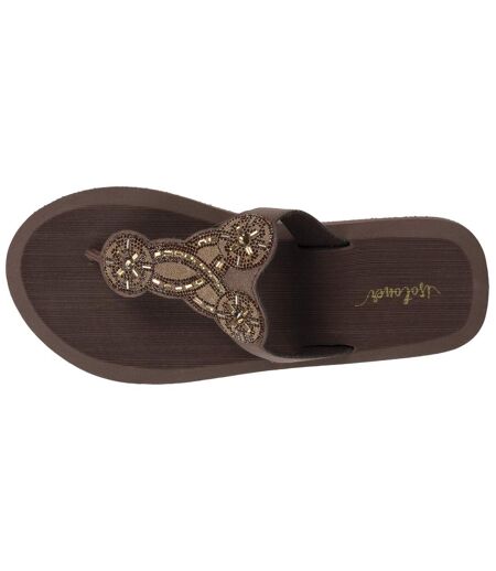 Isotoner Tongs femme très confortables, dessus sophistiqué