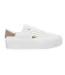 Womens/ladies Ziane Leather Platform Trainers White Bronze Lacoste-1