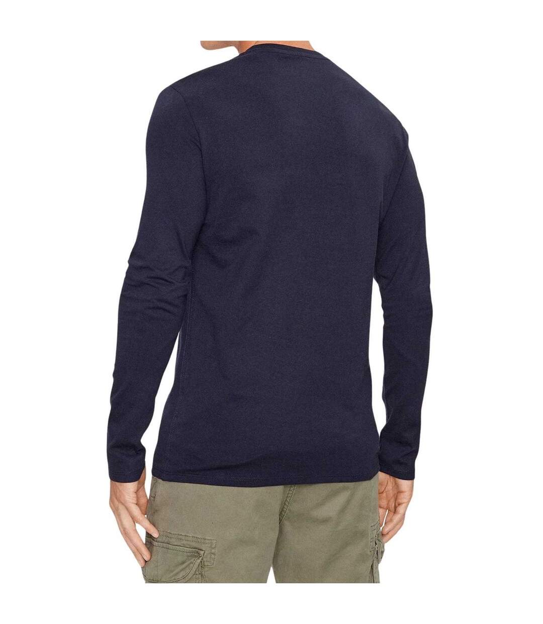 T-shirt Manches Longues Homme Bleu Marine Guess-2