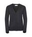 Russell Collection Ladies/Womens V-neck Knitted Cardigan (Charcoal Marl)
