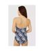Debenhams Womens/Ladies Floral Bandeau One Piece Bathing Suit (Navy) - UTDH5544