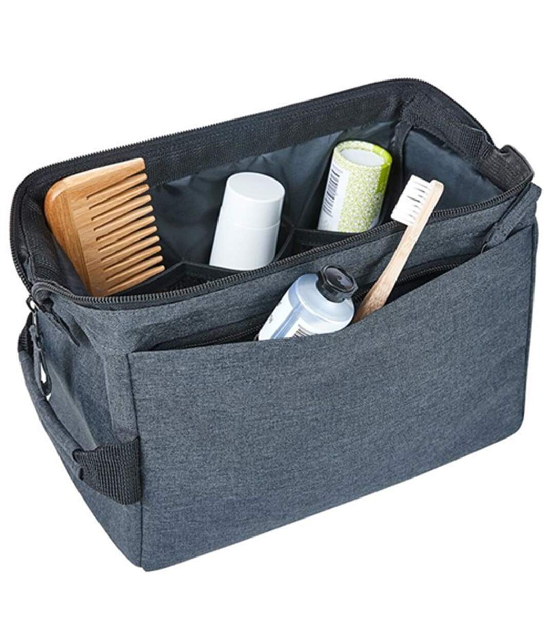 Trousse de toilette recyclée - 1816500 - bleu gris mélange-2