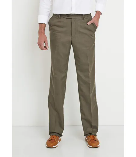 Pantalon ceinture ajustable invisible tissu sergé laine