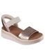 Womens/ladies Bobs Sun Ray Vegan Leather Sandals Rose Gold Skechers-1