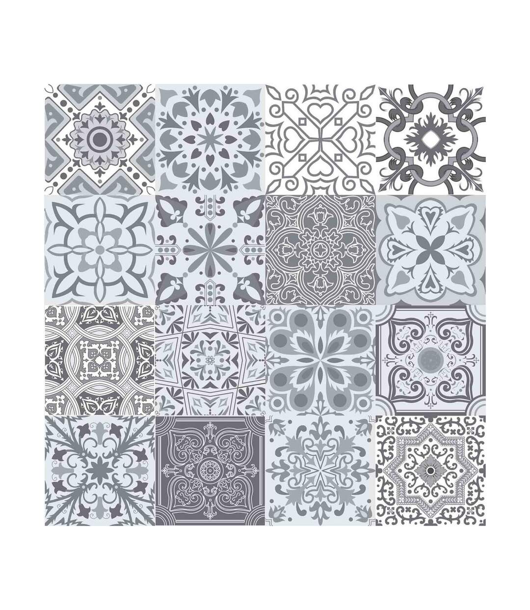 Nappe Ronde Toile Cirée Persane 160cm Gris-3