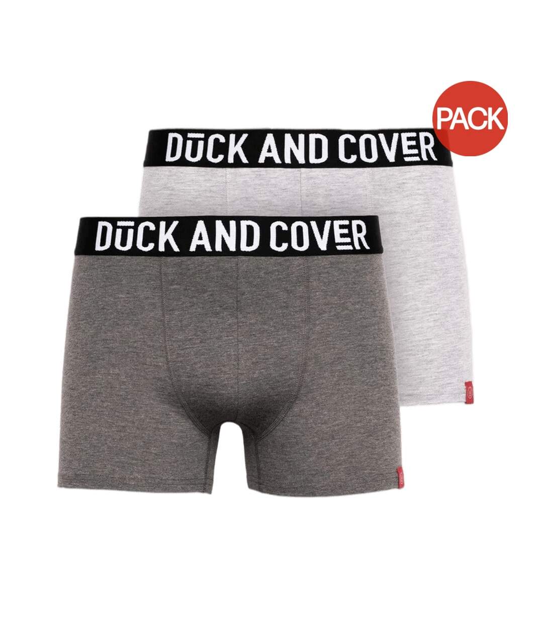 Pack of 2  Mens darton marl boxer shorts  gray Duck and Cover