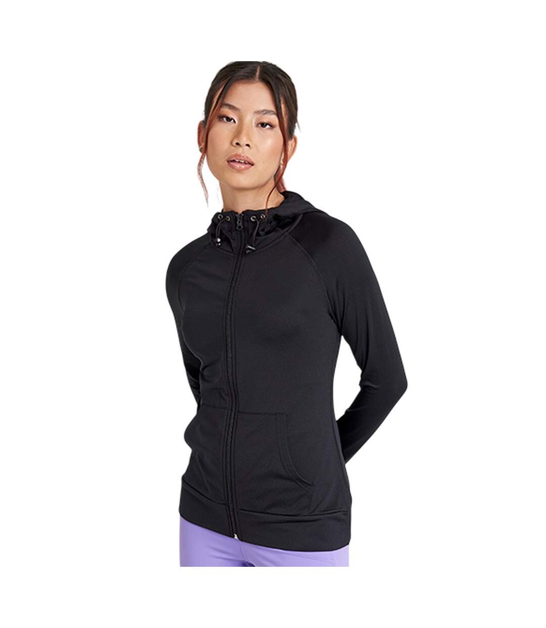 Sweat À Capuche Femme Noir Vif AWDis Cool-1