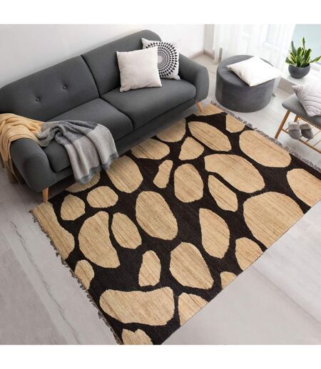 Tapis jute fait main motif rond DUSKIA