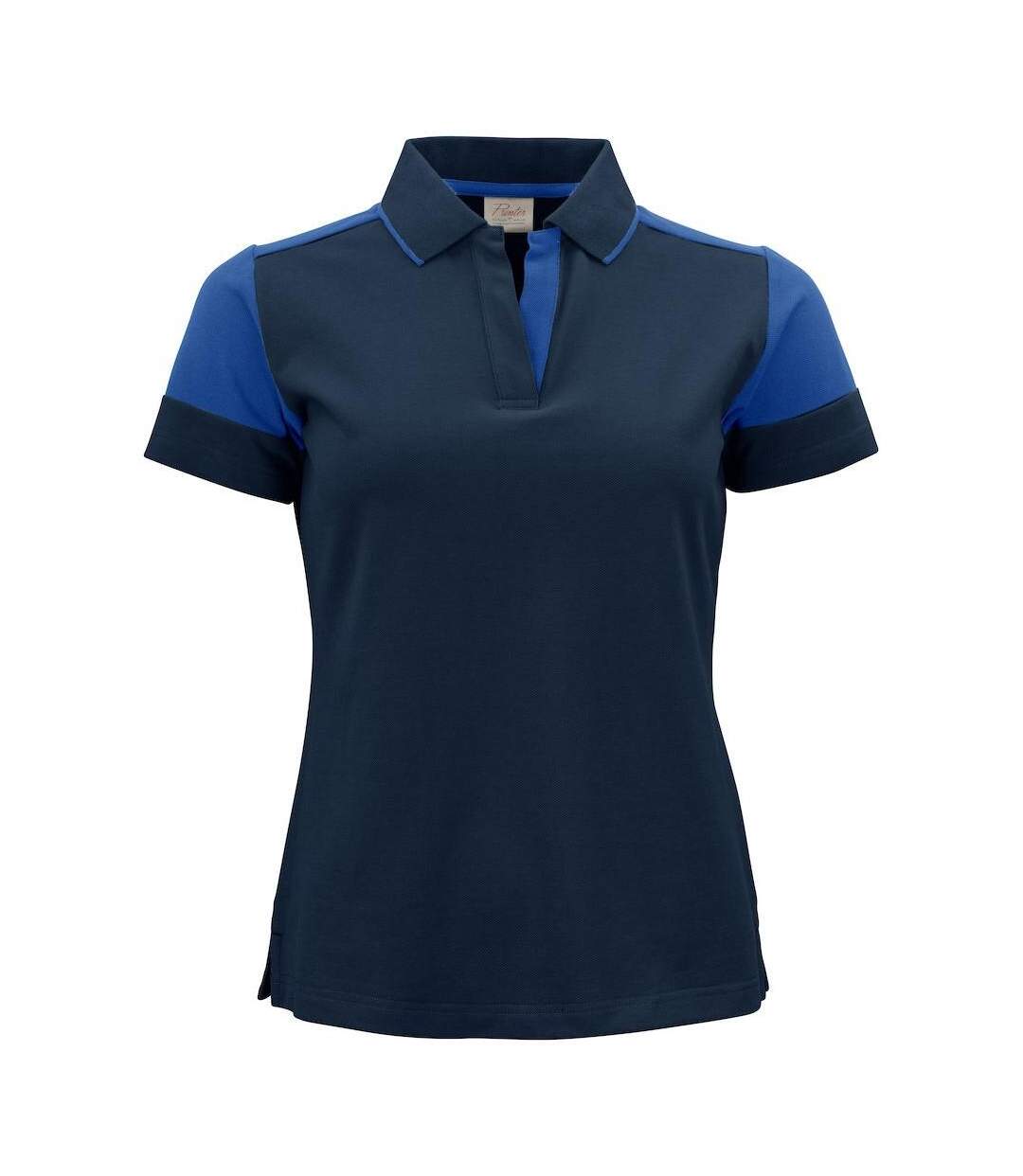 Womens/ladies Polo Shirt Navy Cobalt Blue Printer PRIME-1