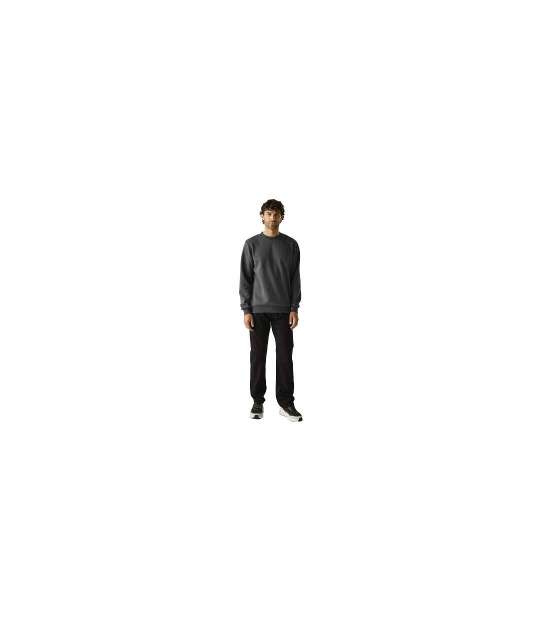 Mens Cotton Sweatshirt Solid Grey Regatta-1