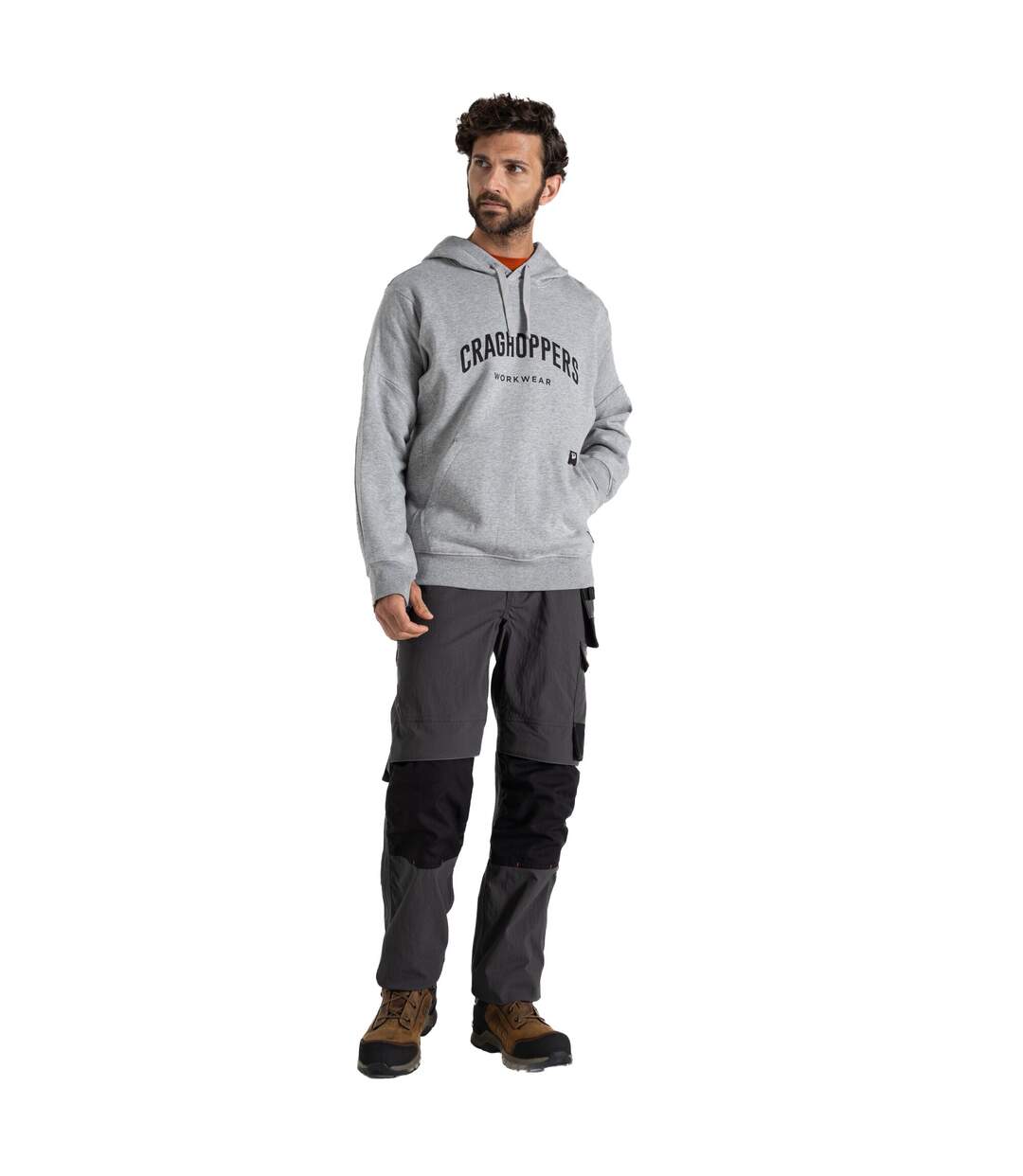 Sweat à capuche workwear oulston homme gris clair chiné Craghoppers-4