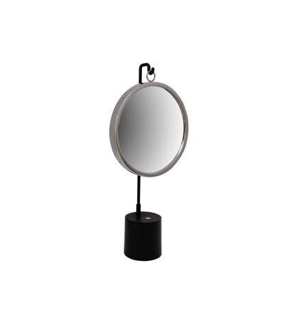 Paris Prix - Miroir à Poser Rond eleganca 65cm Noir & Argent