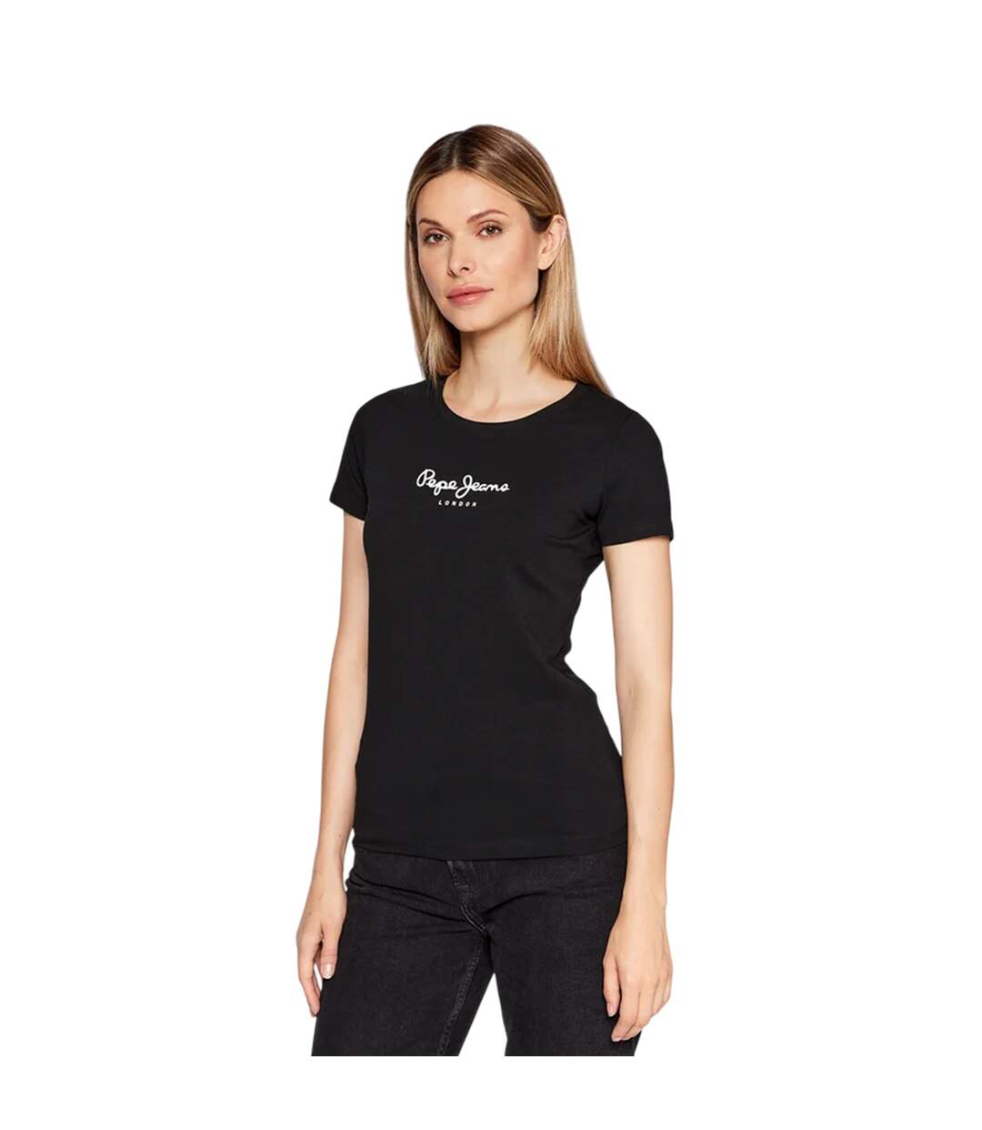T-shirt Motif/style Logo Femme Noir Pepe Jeans-4