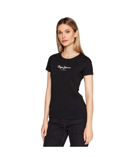 T-shirt Motif/style Logo Femme Noir Pepe Jeans