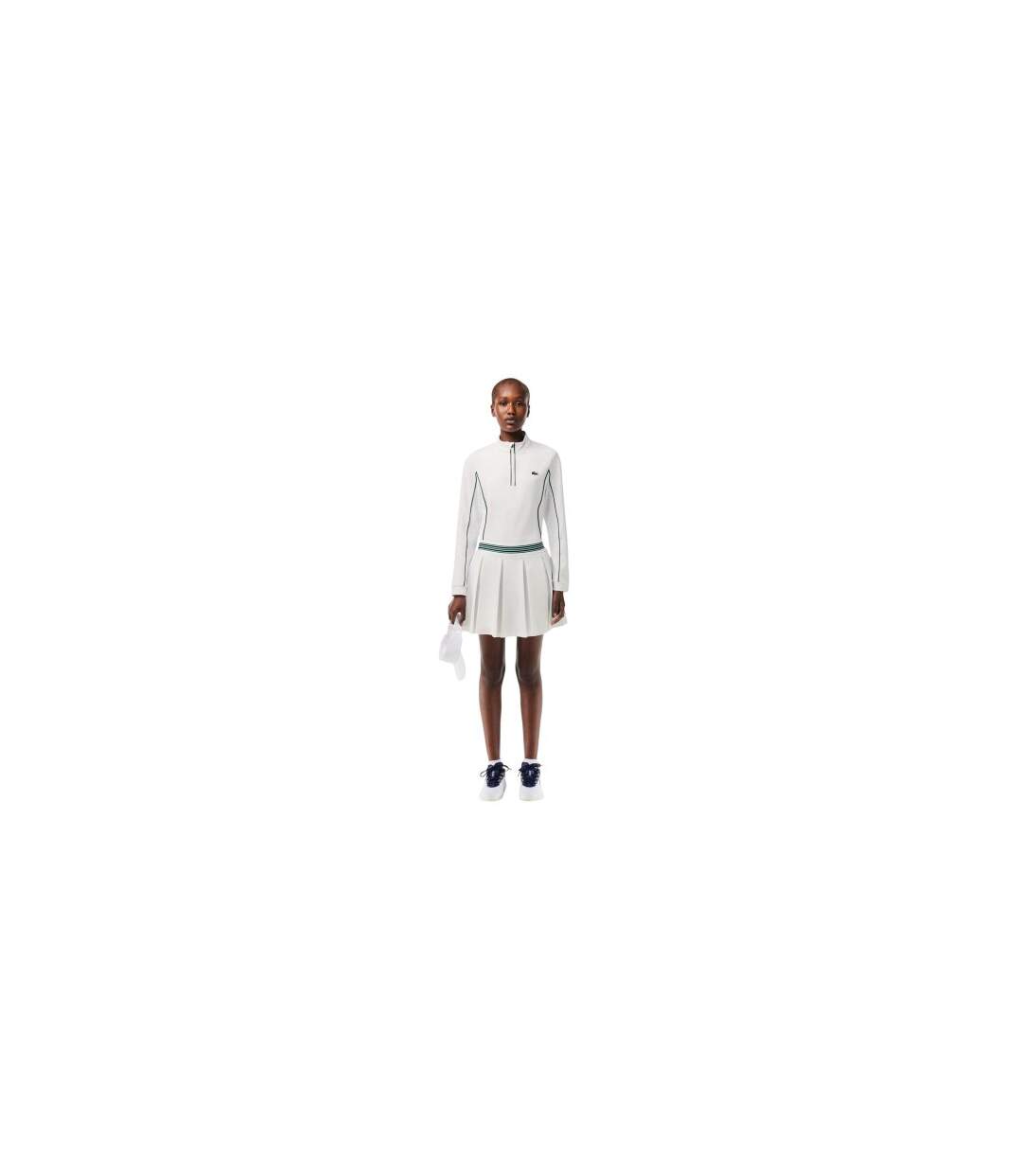 Sweat Tennis Femme Blanc Vert Lacoste-1