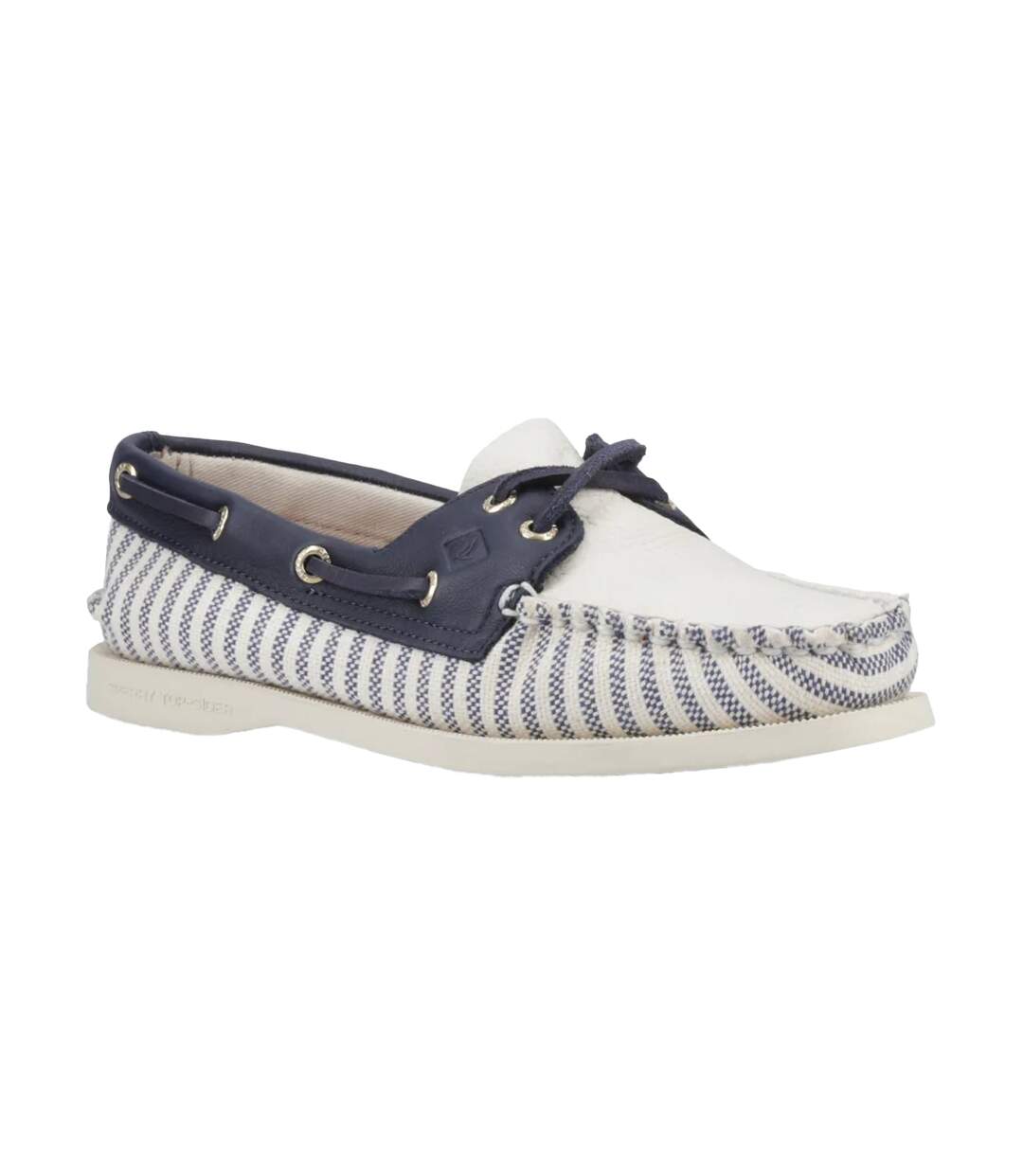 Chaussures Bateau Authentic Original Femme Blanc Bleu Marine Sperry-1