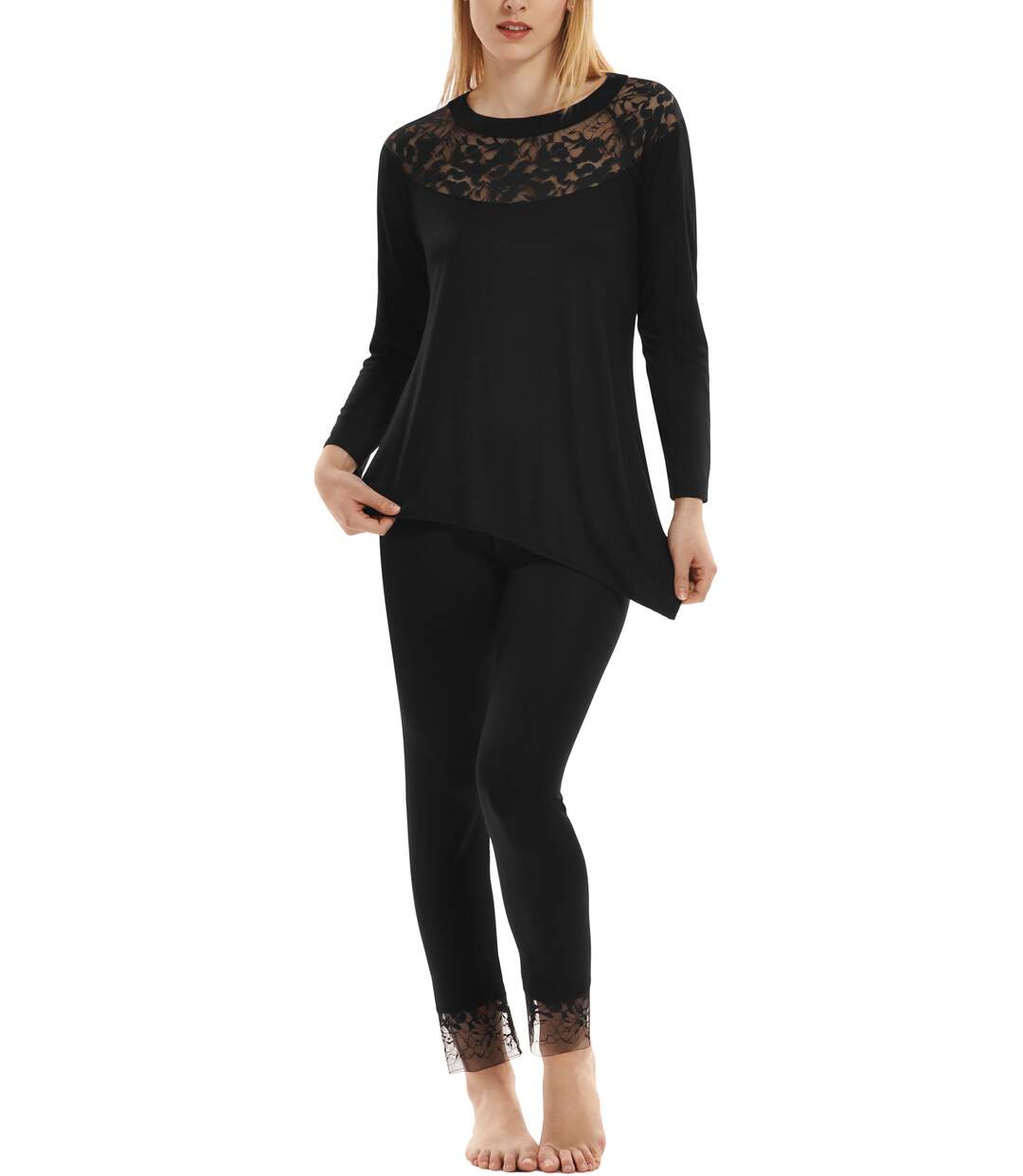 Pyjama tenue d'intérieur pantalon top manches longues Flamenco Lisca-1