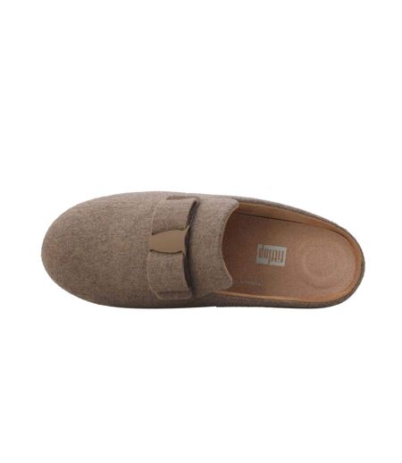 Womens/ladies Chrissie Ii Haus E01 Bow Felt Slippers Grey Fit Flop