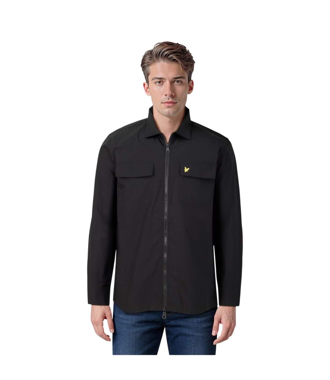 Veste-chemise Unie À Fermeture Éclair Homme Noir Lyle & Scott-4