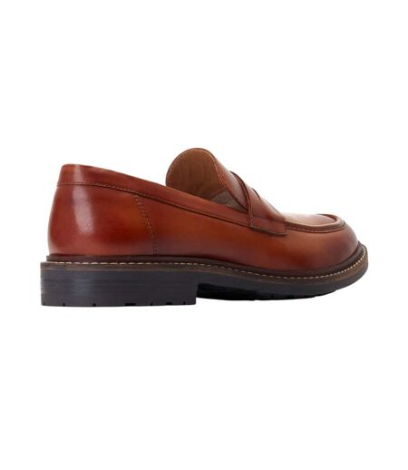Mens Ivey Leather Loafers Burnt Tan Base London