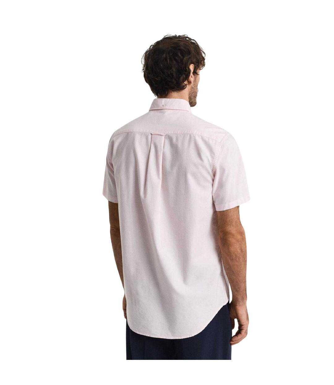 Chemise Manches Courtes Classic Homme Rose Gant-2
