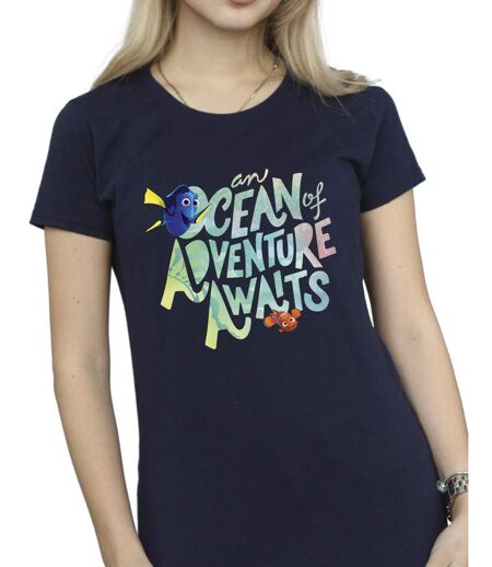Disney T-shirt en coton Womens/Ladies Finding Dory Ocean Of Adventure (Bleu marine) - UTBI20189