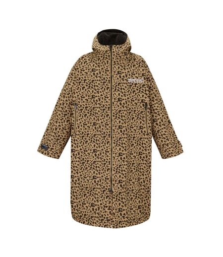 Unisex Adult Leopard Print Waterproof Reversible Changing Robe Multicoloured Regatta
