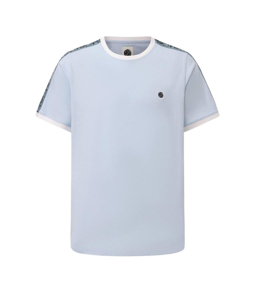 Mens Paisley Logo T-shirt Light Blue Pretty Green-1